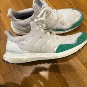 Adidas Ultra Boost White and Green Sneakers